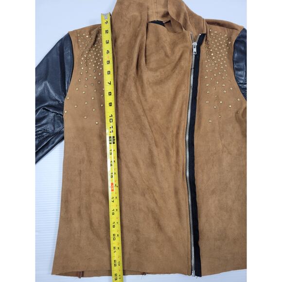 Vocal Womens Large Faux Suede Brown Studded Western‎ Jacket 16831J Cut 20306 - Picture 6 of 8